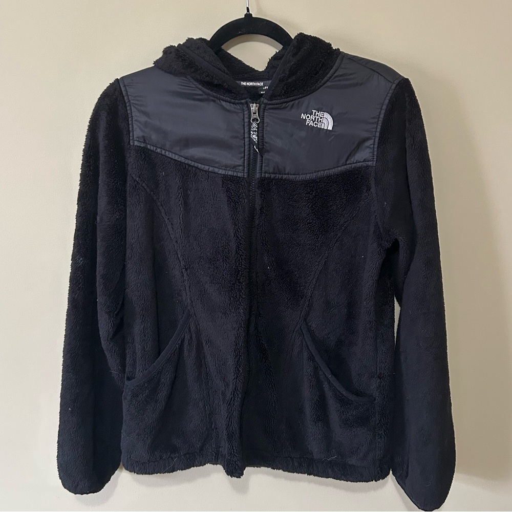 The North Face Black Sherpa Hoodie Zip Jacket - Size M